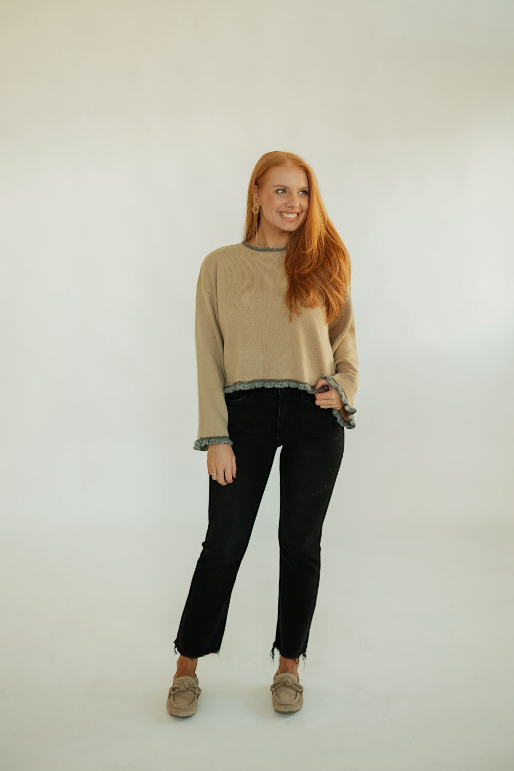 Wanda Ruffle Hem Sweater