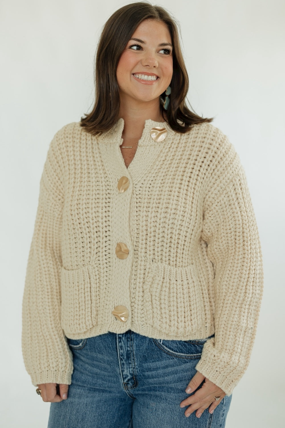 Zelle Creme Chunky Sweater