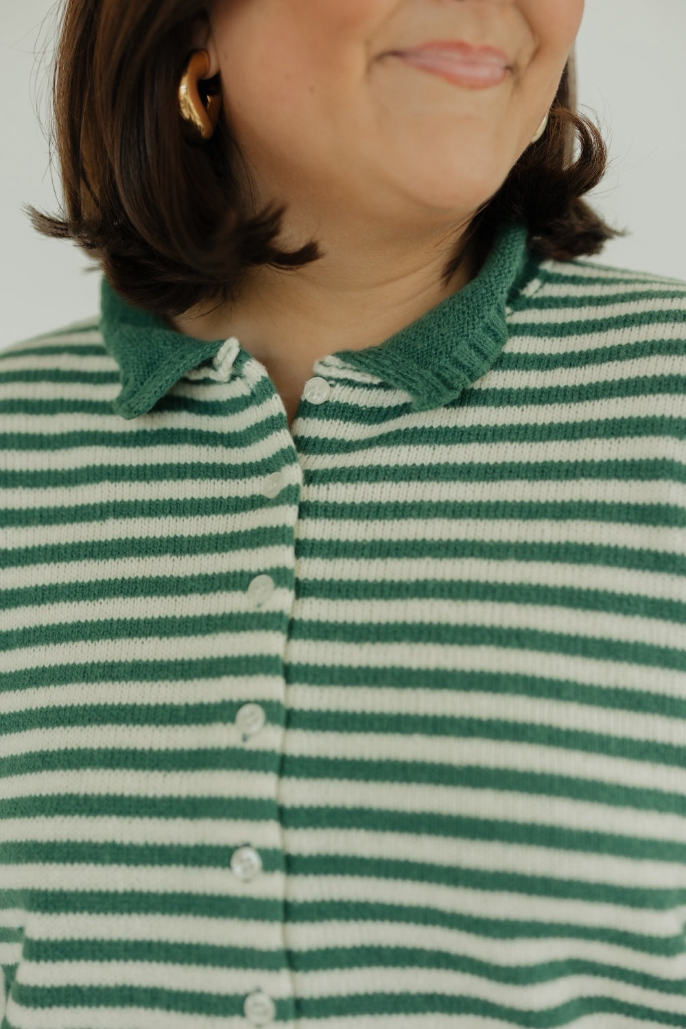 Stacie Green Striped Cardigan (S-3XL)