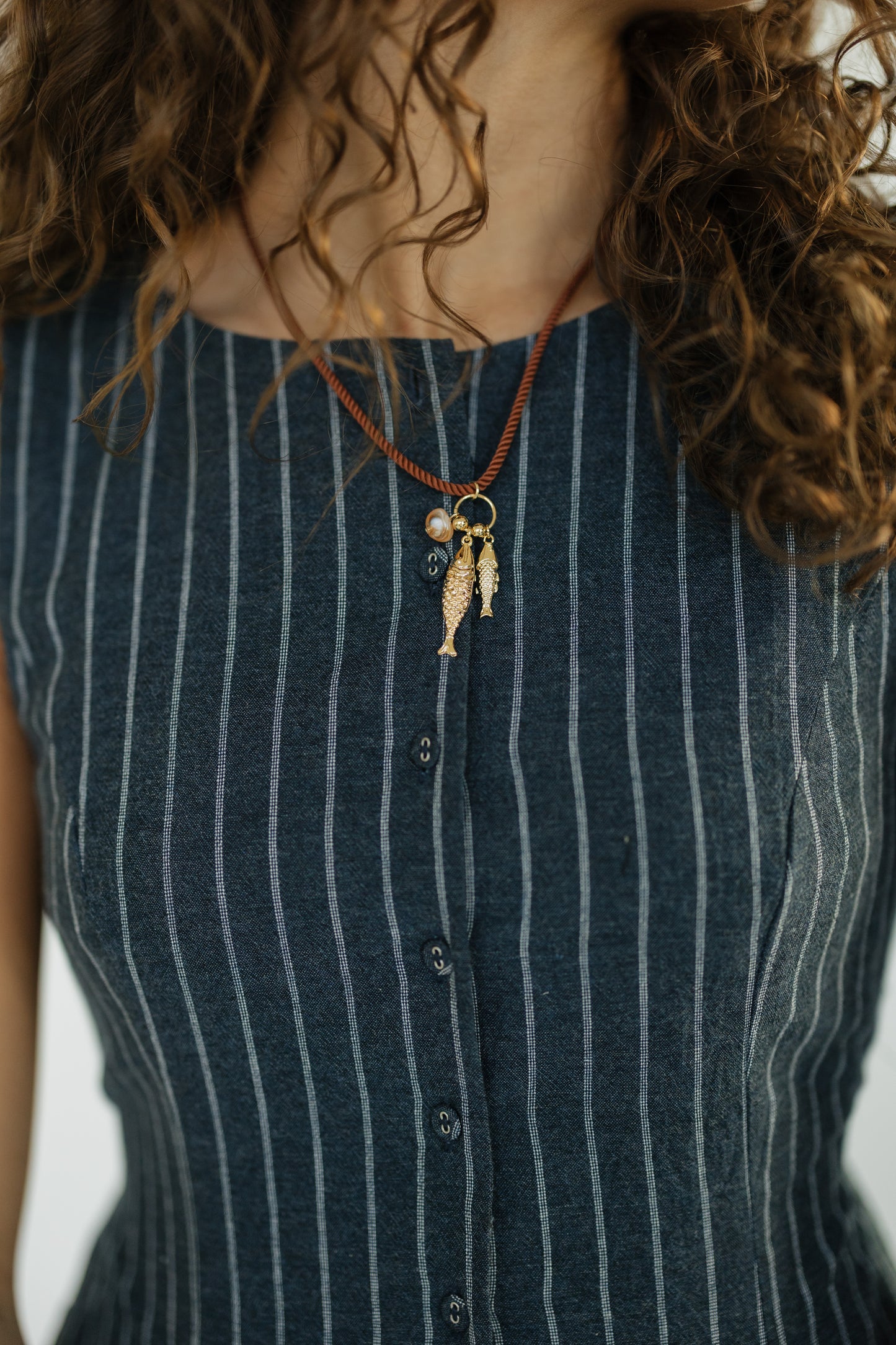 Cord Fish Charm Necklace