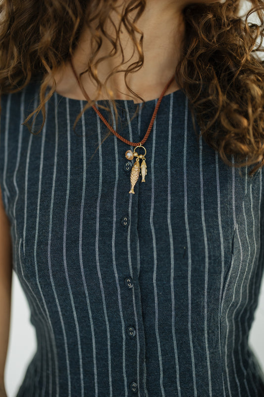 Cord Fish Charm Necklace