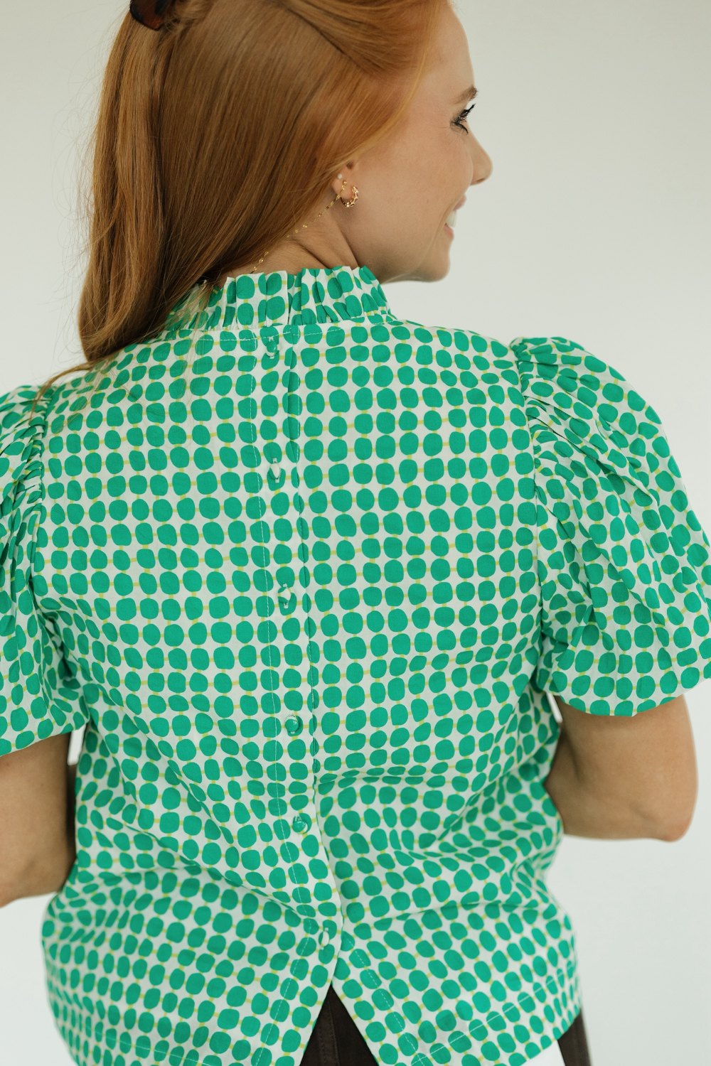 Ciara Green Polka Dot Blouse