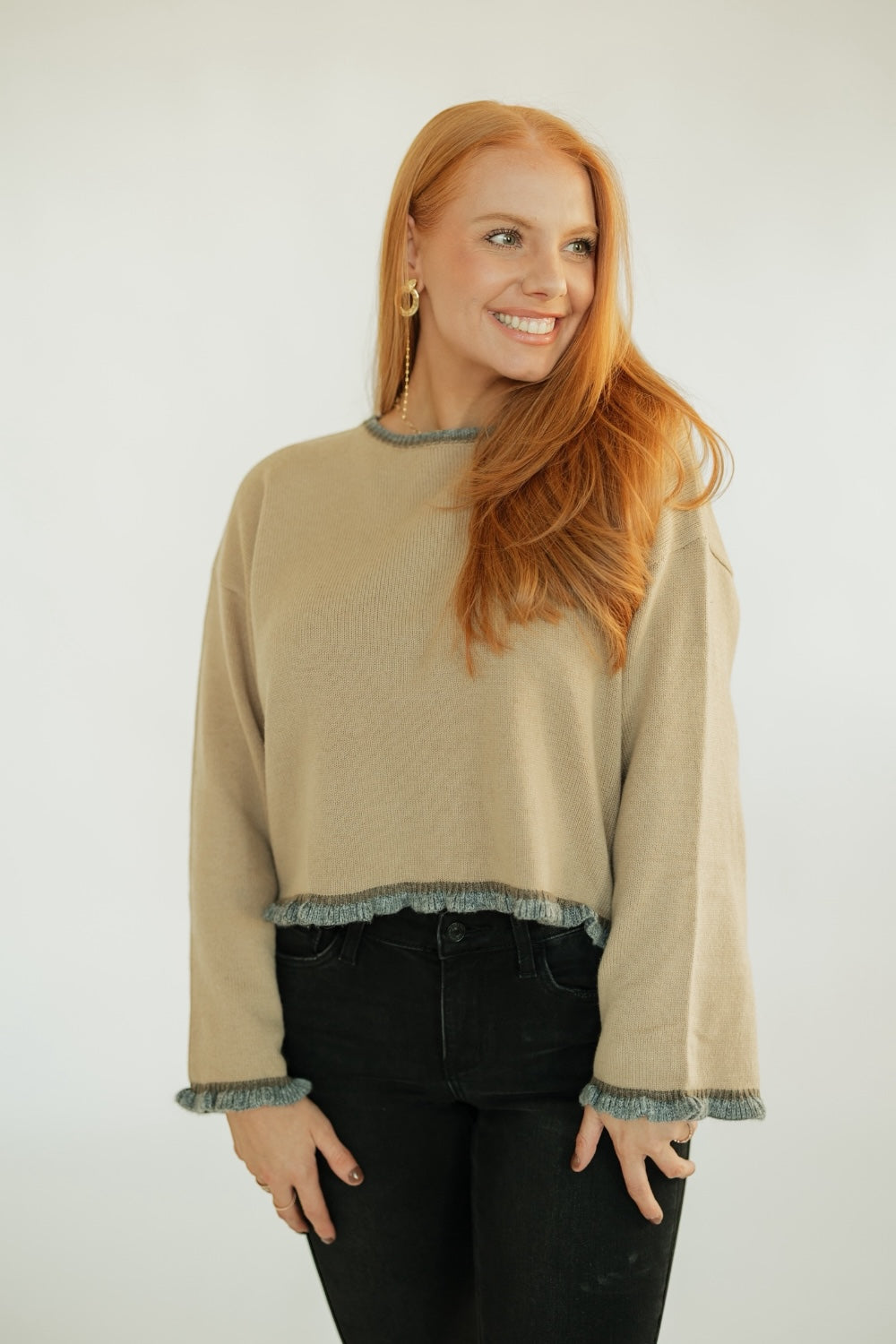 Wanda Ruffle Hem Sweater