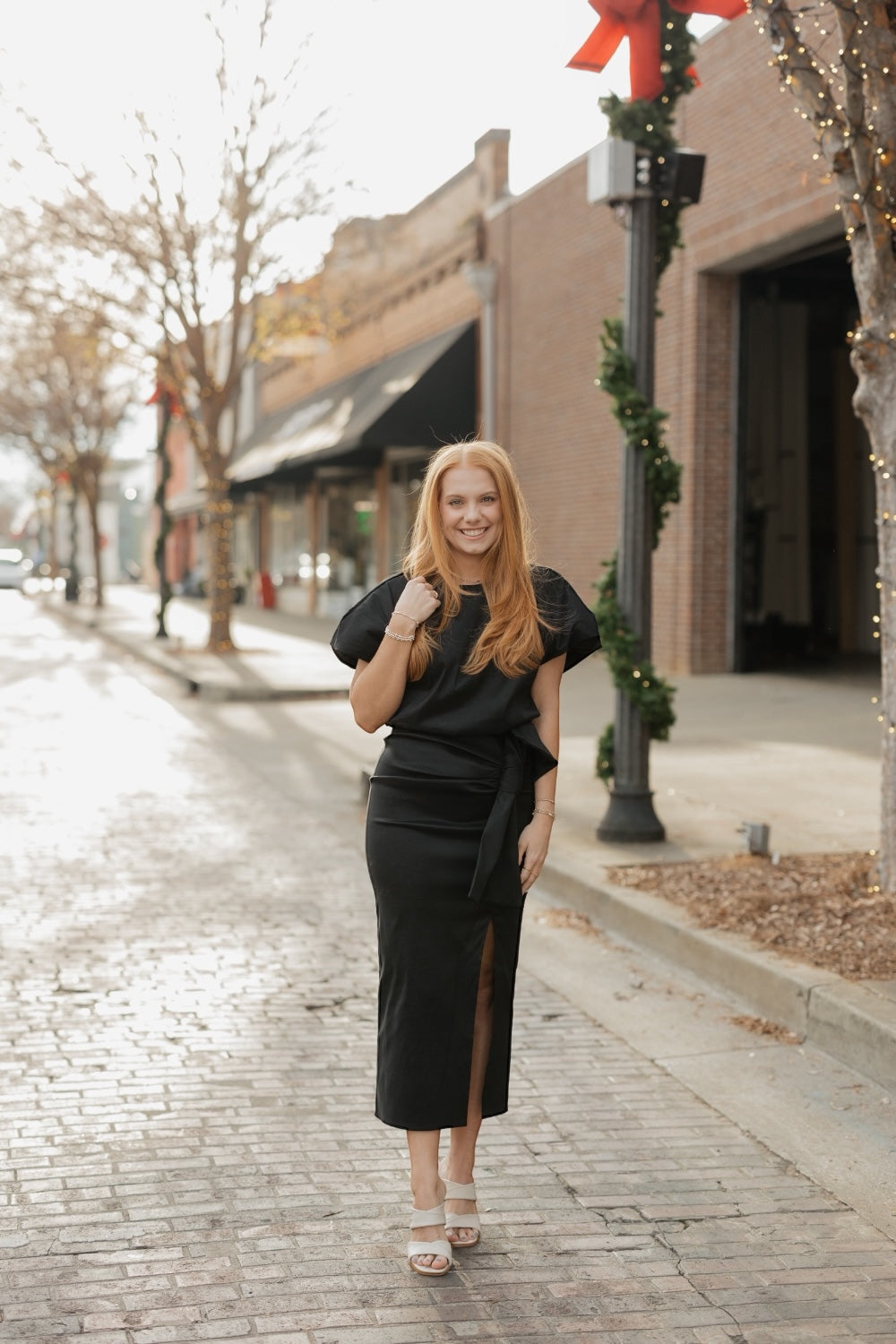 Camdyn Black Taffeta  Bubble Hem Top (S-3XL)