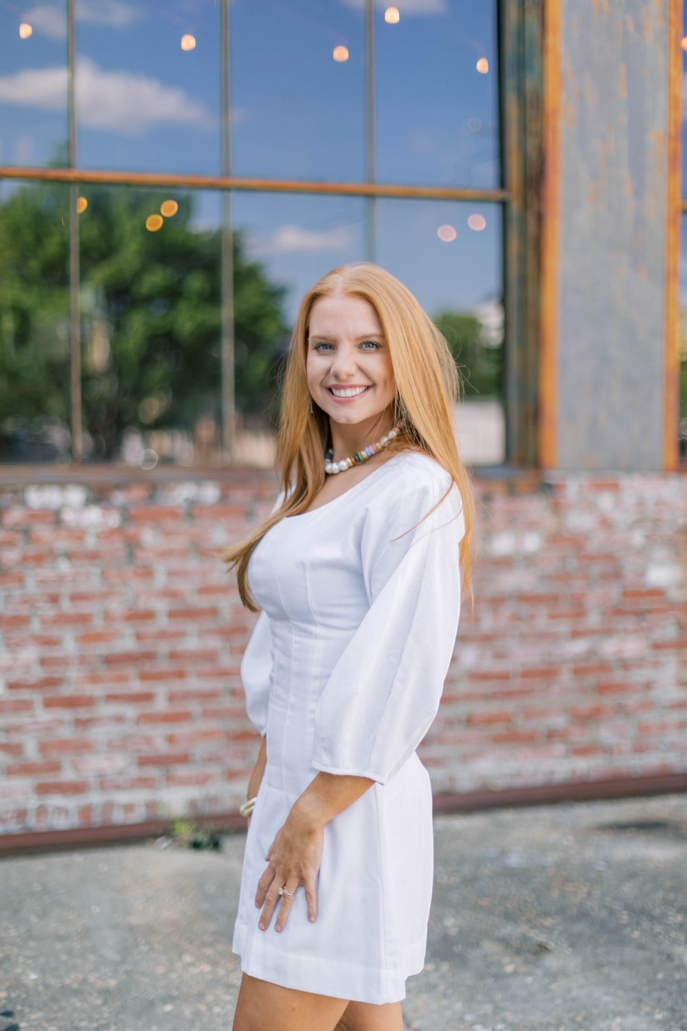 Linley White Linen Midi Dress