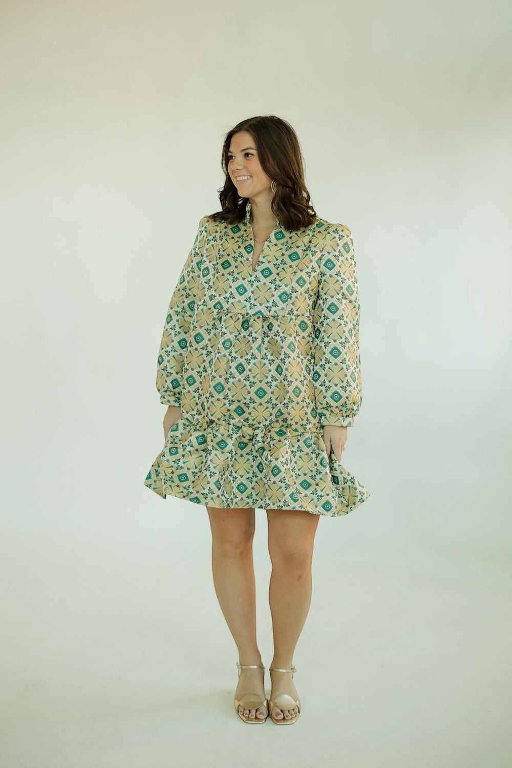 Claire Tile Jacquard Mini Dress