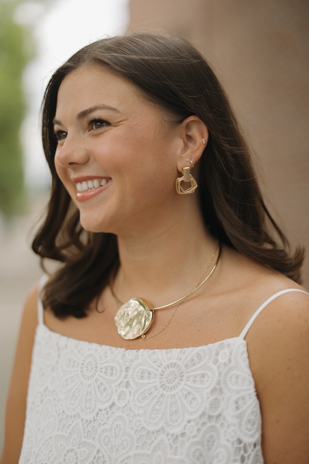 Textured Gold Nugget Choker