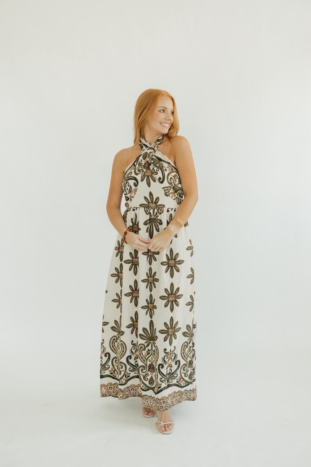 Olive Veil Maxi Dress