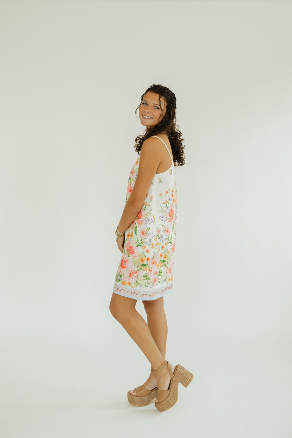 Bren Floral Border Print Mini Dress (XS-XL)