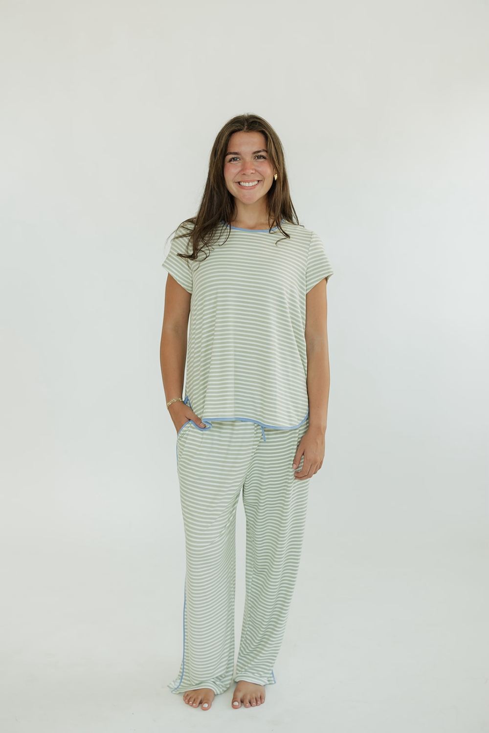 Melody Green Stripe PJ Set (XS-2XL)