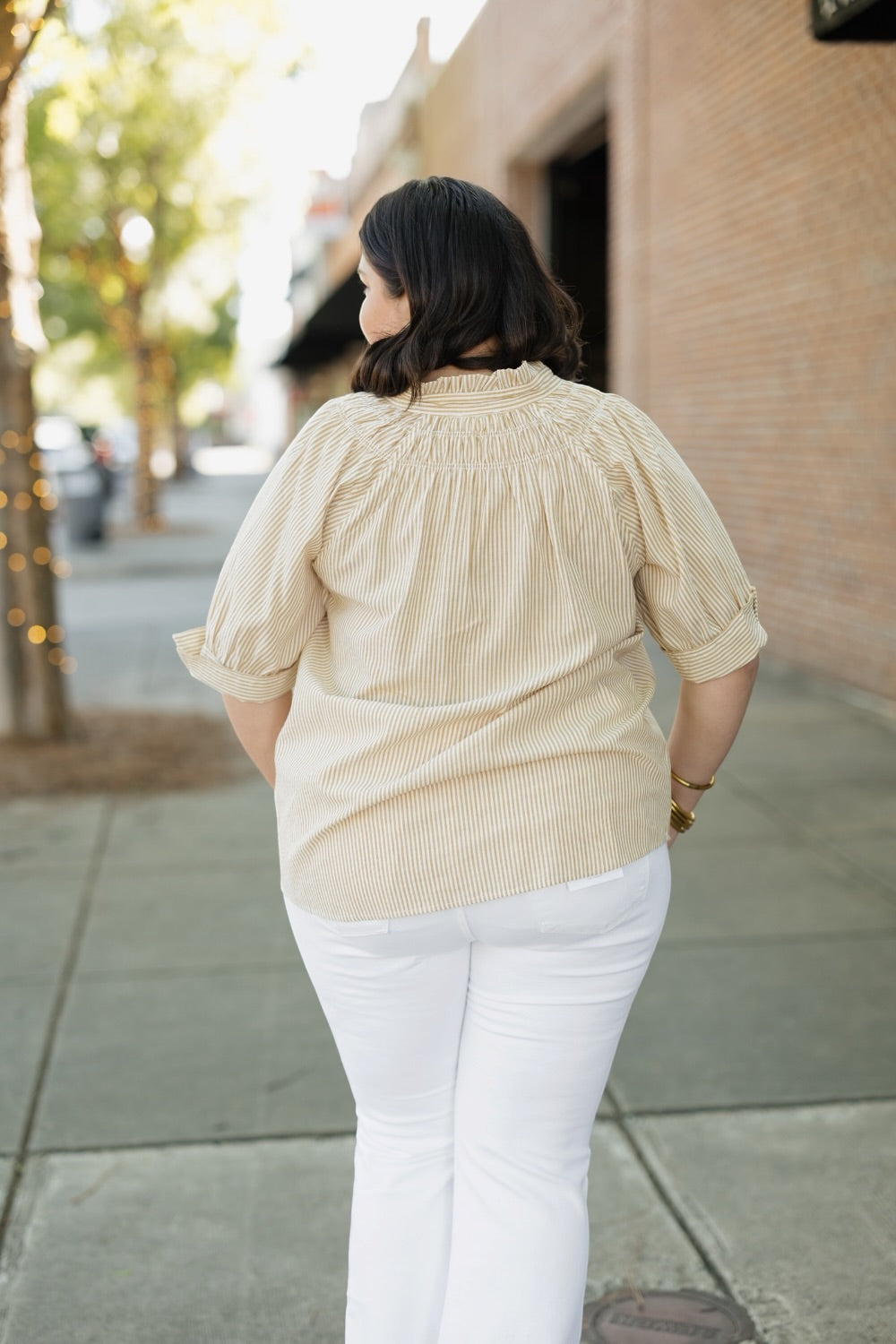 Isla Dijon Stripe Blouse