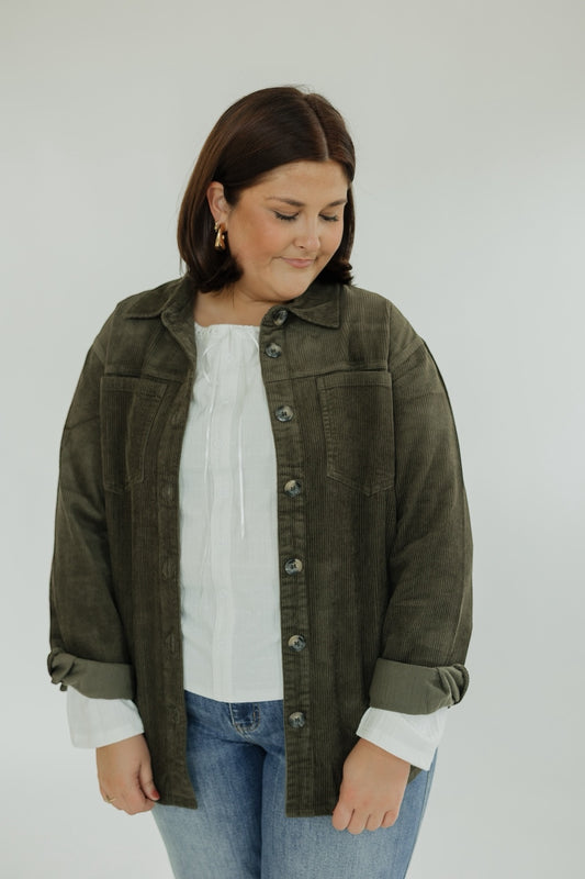 Corduroy Jacket in Olive