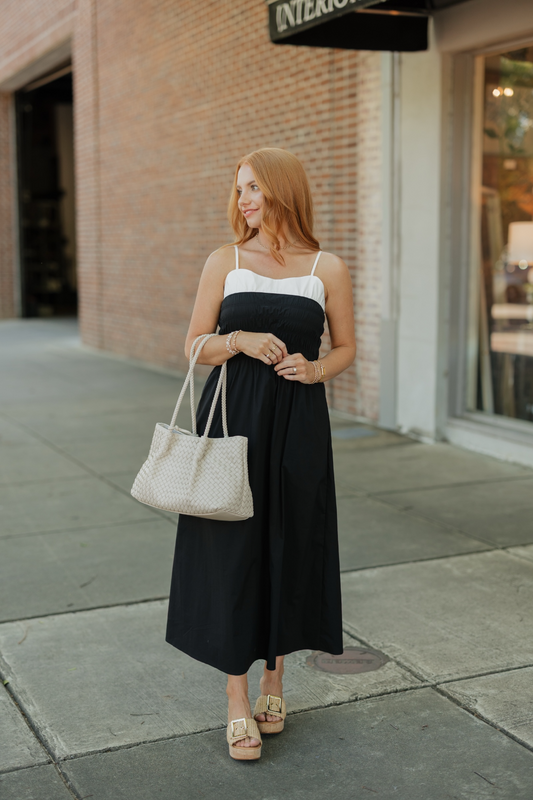 Cara Black & White Maxi Dress (XS-XL)