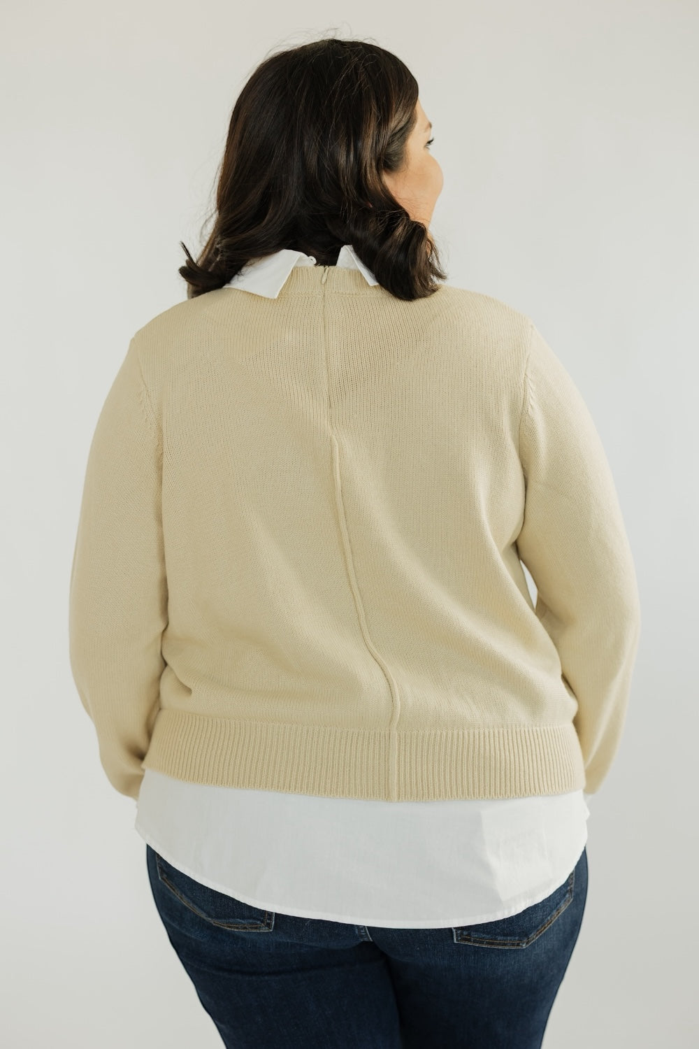 Azira Mix Media Collared Sweater (XS-3XL)