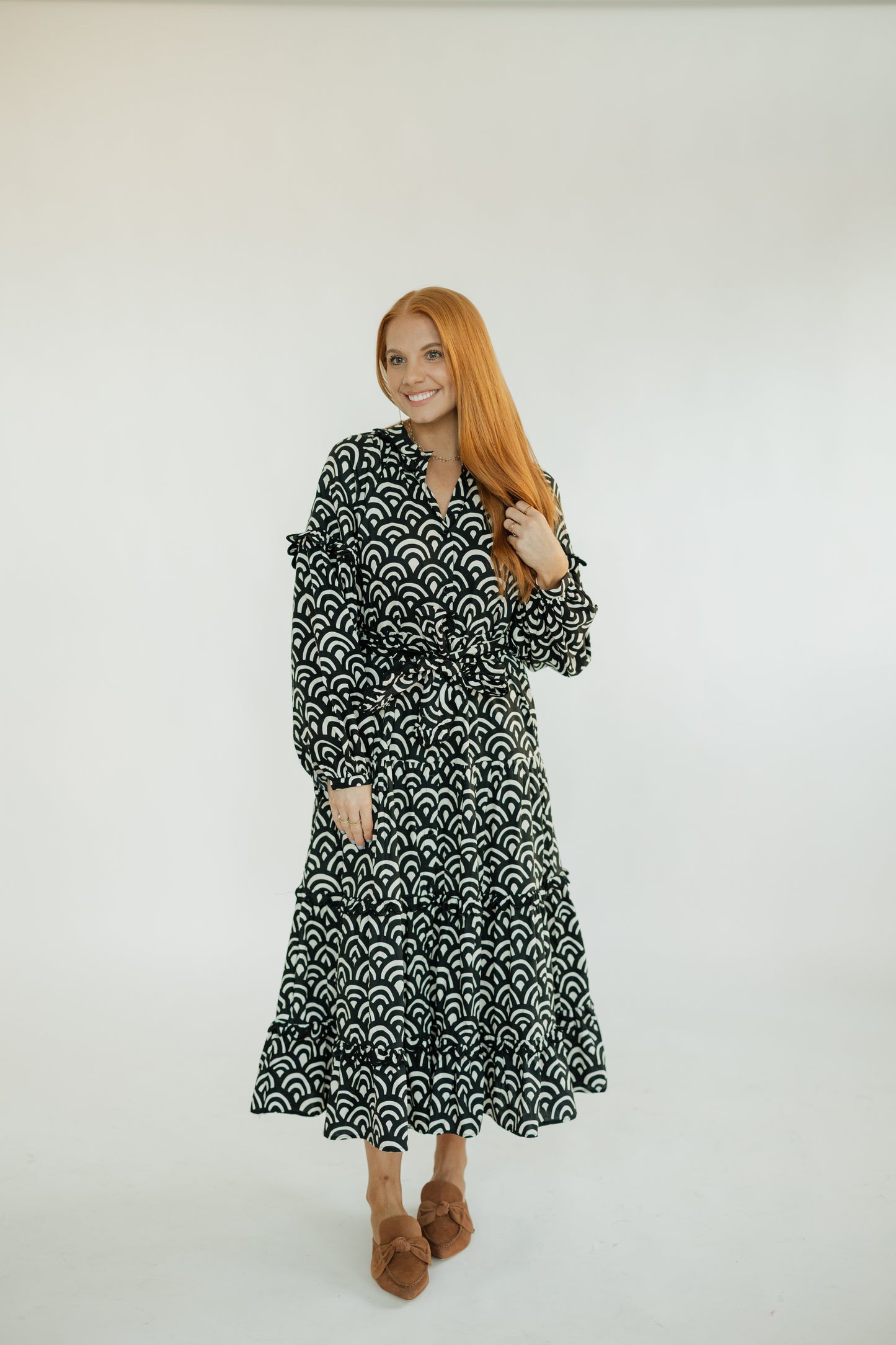 Trana Midnight Fan Maxi Dress