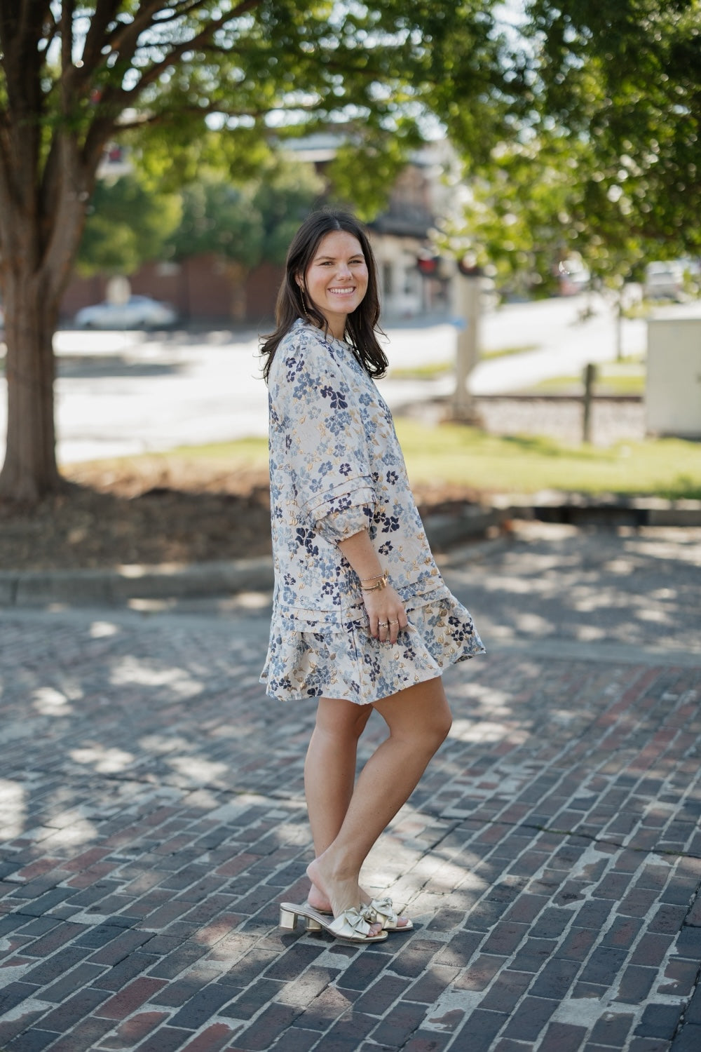 Megan Blue Multi Floral Dress (S-3XL)