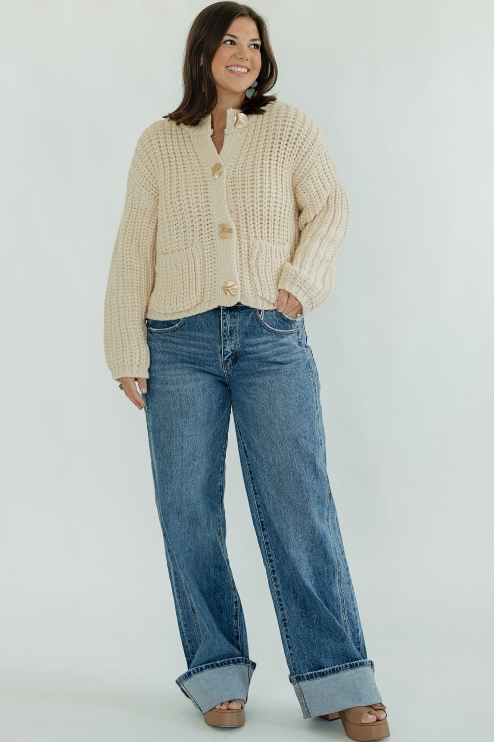 Zelle Creme Chunky Sweater