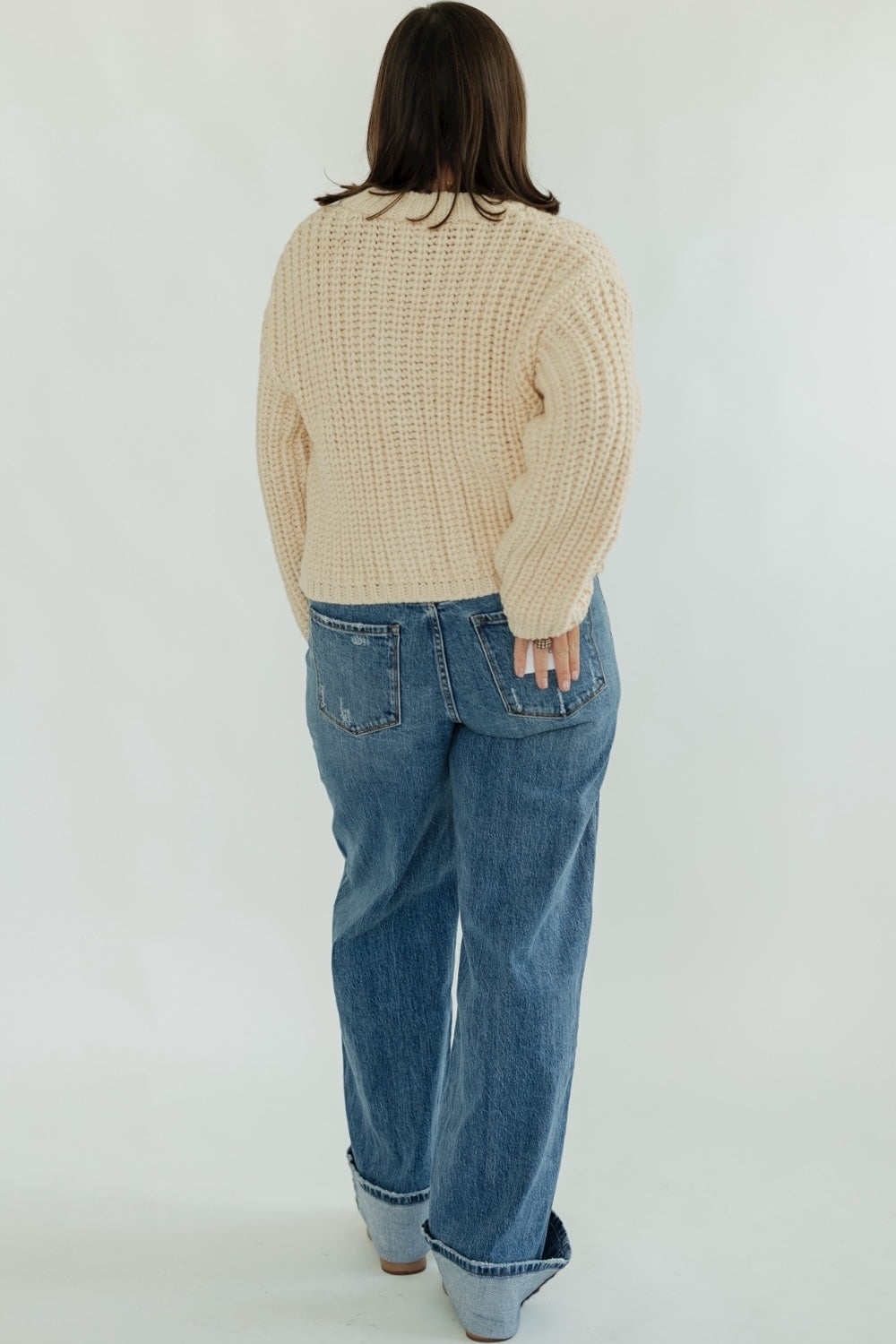 Zelle Creme Chunky Sweater