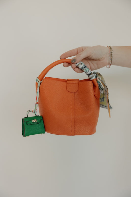 Orange Leather Mini Tote