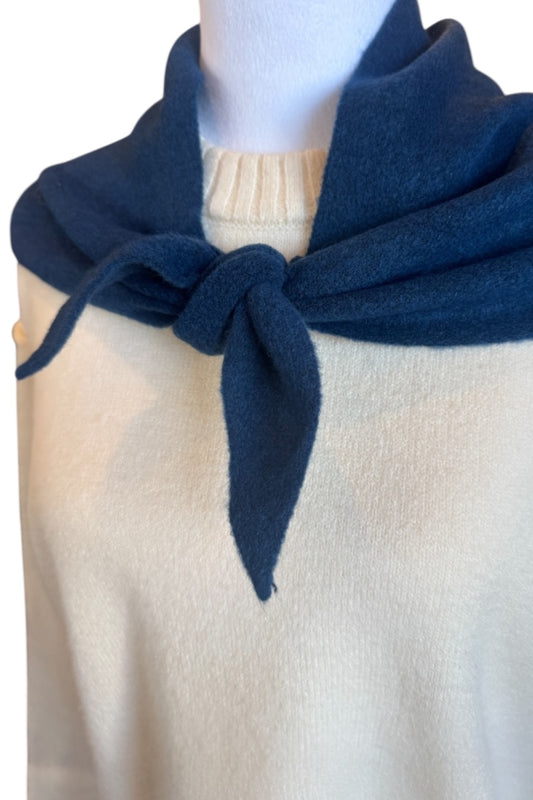 Denim Knit Triangle Scarf