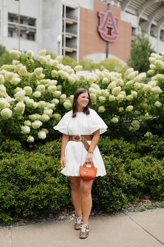 Sadie White Bubble Hem Mini Dress