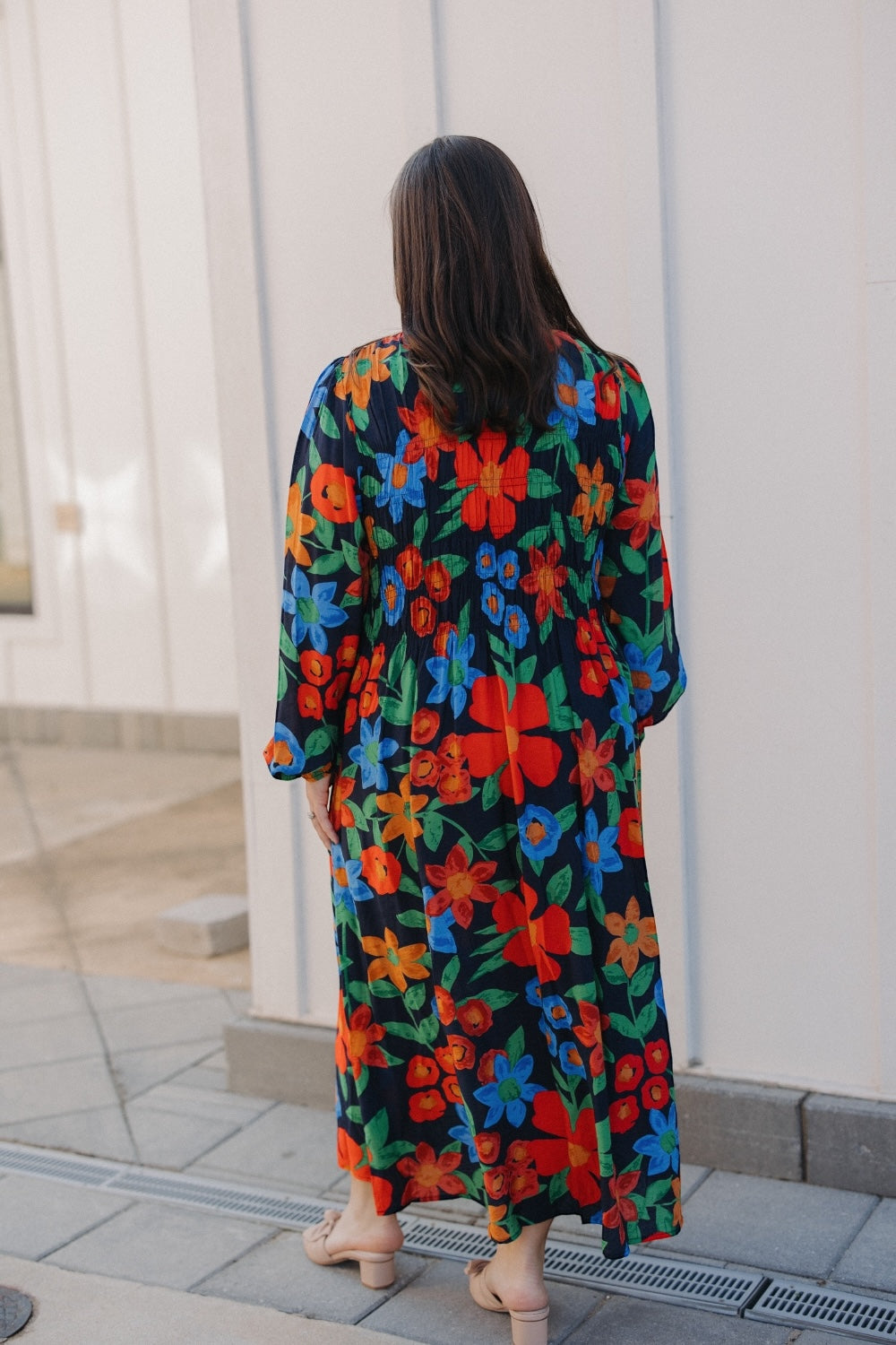 Heather Multicolor Floral Print Long Dress