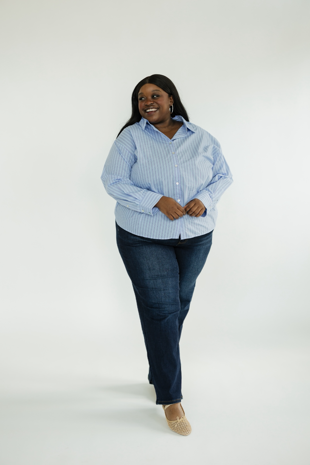 Firecracker Blue Striped Button Down (S-2XL)