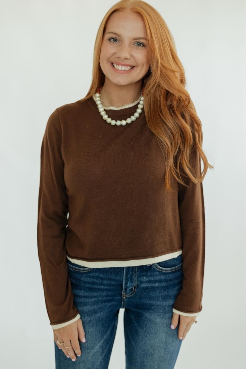 Linda Brown Layered Knit Top