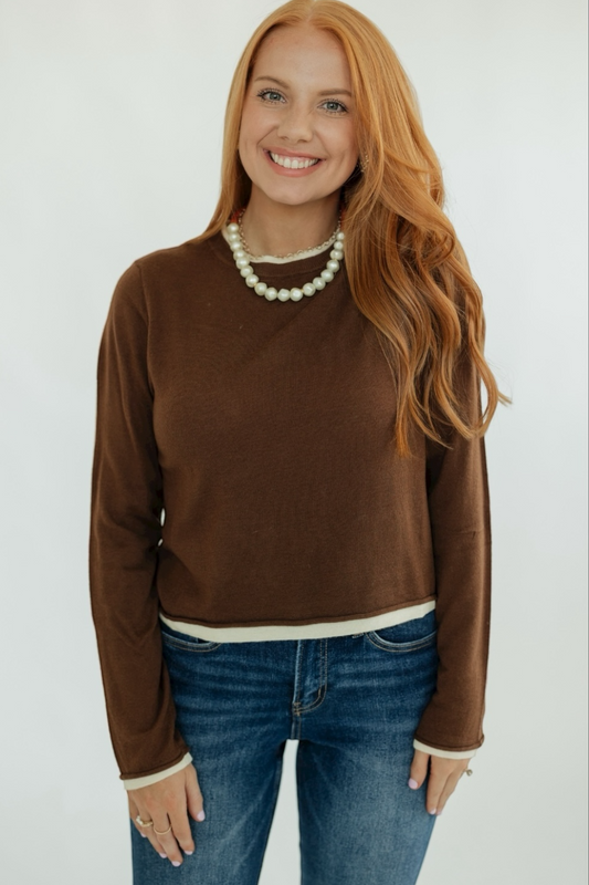 Linda Brown Layered Knit Top
