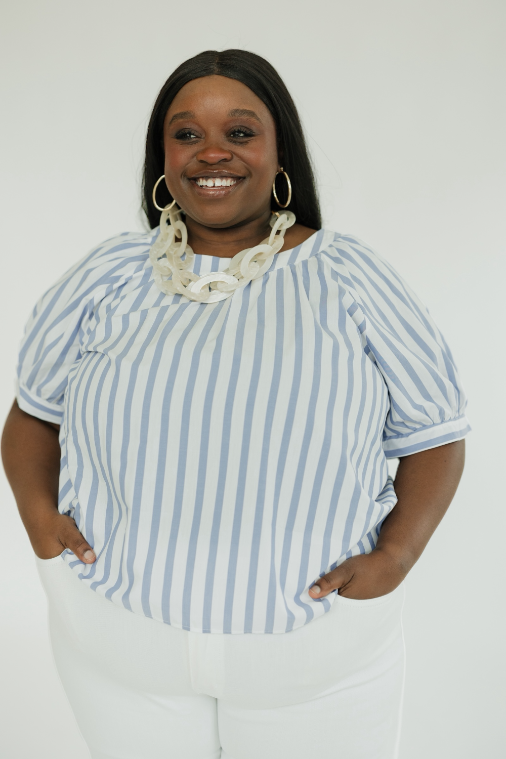 Sophie Striped Round Neck Top (S-3XL)