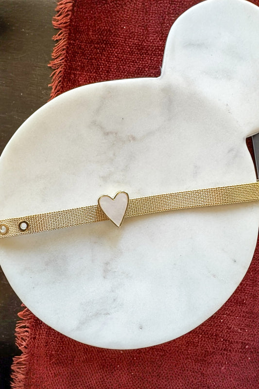 Charm Bar: Pearl Heart Slide Charm