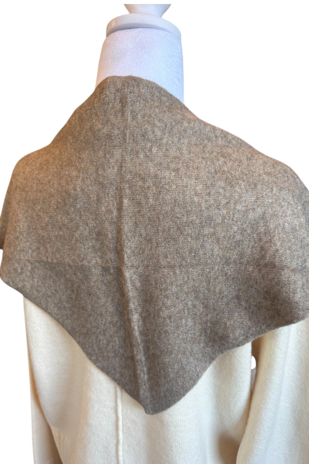 Taupe Knit Triangle Scarf
