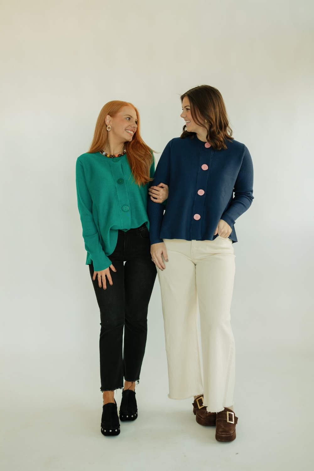 Navy Flared Knit Cardigan (S-XL)