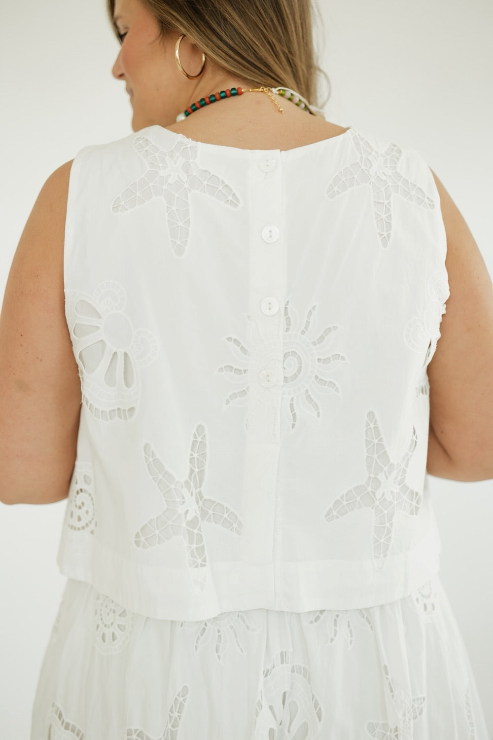 Beachy White Eyelet Tank Top (XS-XL)