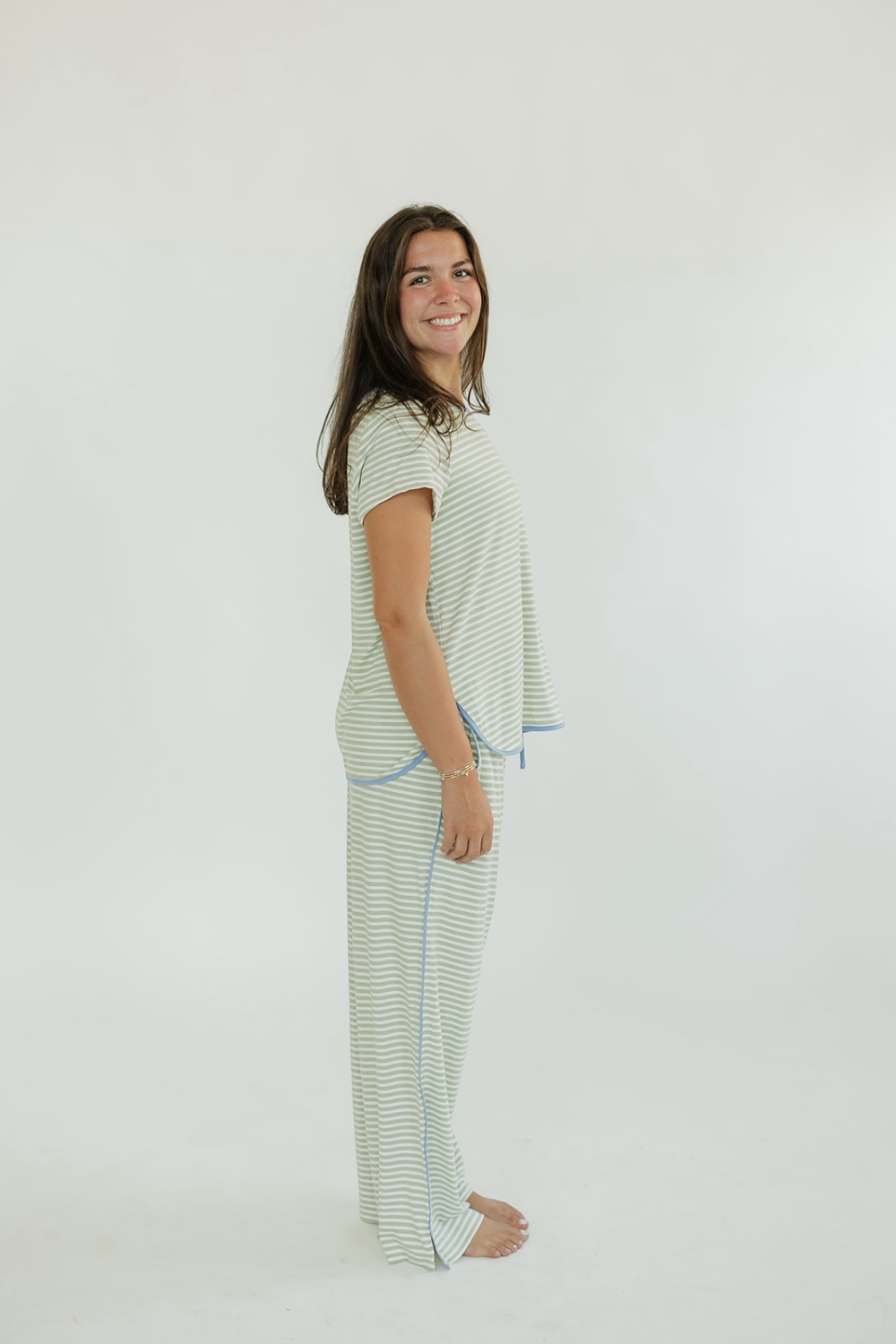 Melody Green Stripe PJ Set (XS-2XL)