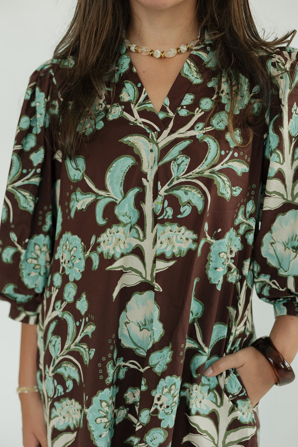 Fran Chocolate Floral Mini Dress