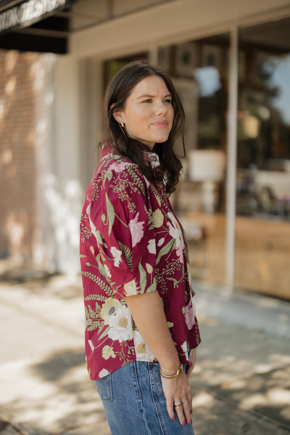 Merlot Floral Button Down (S-2XL)