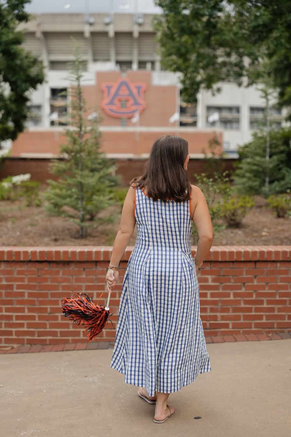 Gina Navy Gingham Dress