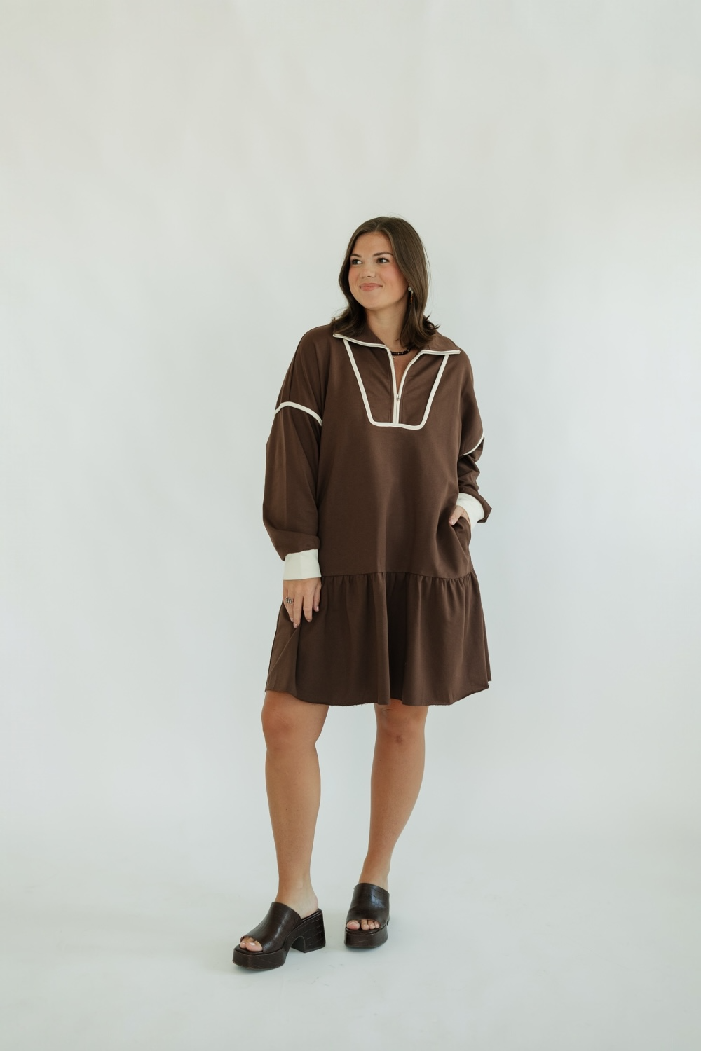 Chocolate Terry Baby Doll Dress (S-3XL)