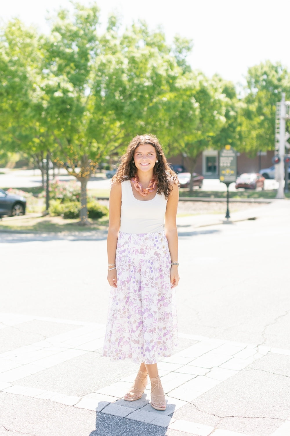 Sherri Lavender Floral Wrap Skirt