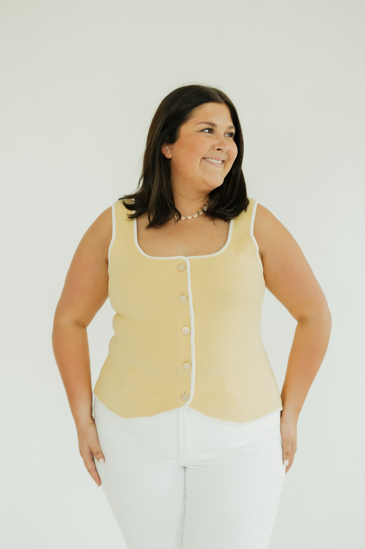 Fallon Butter Yellow Knit Vest (XS-XL)