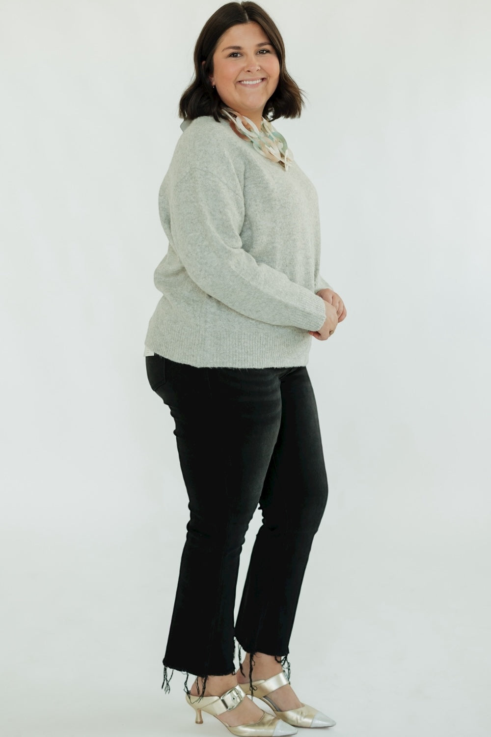 Heather Grey Crew Neck Sweater