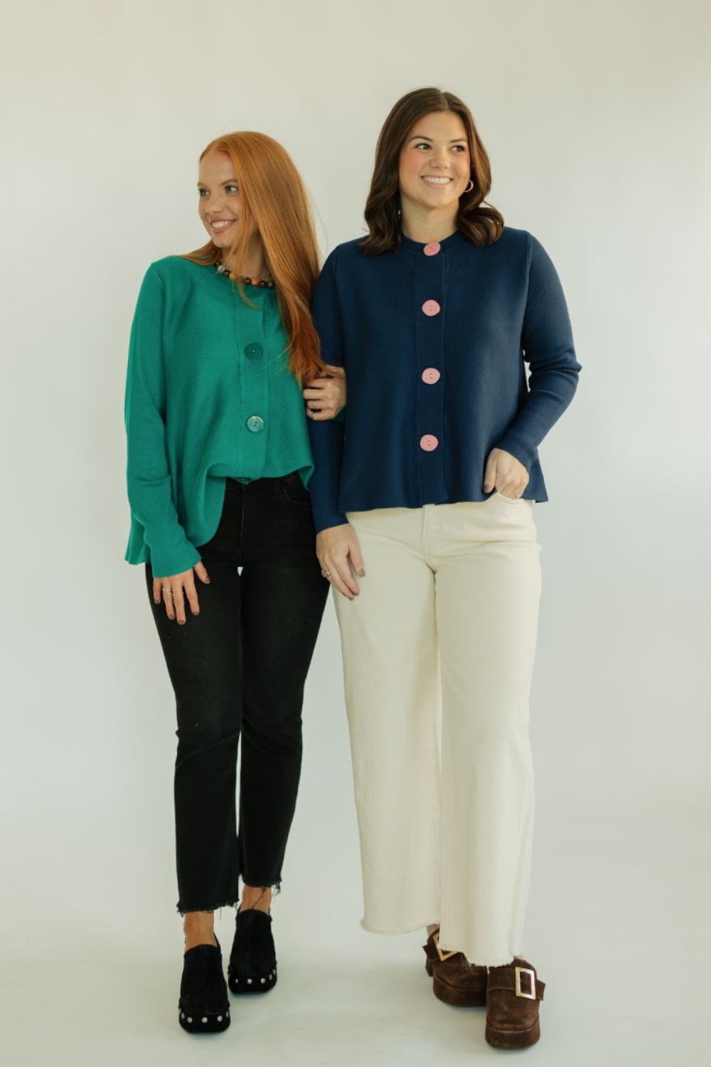 Navy Flared Knit Cardigan (S-XL)