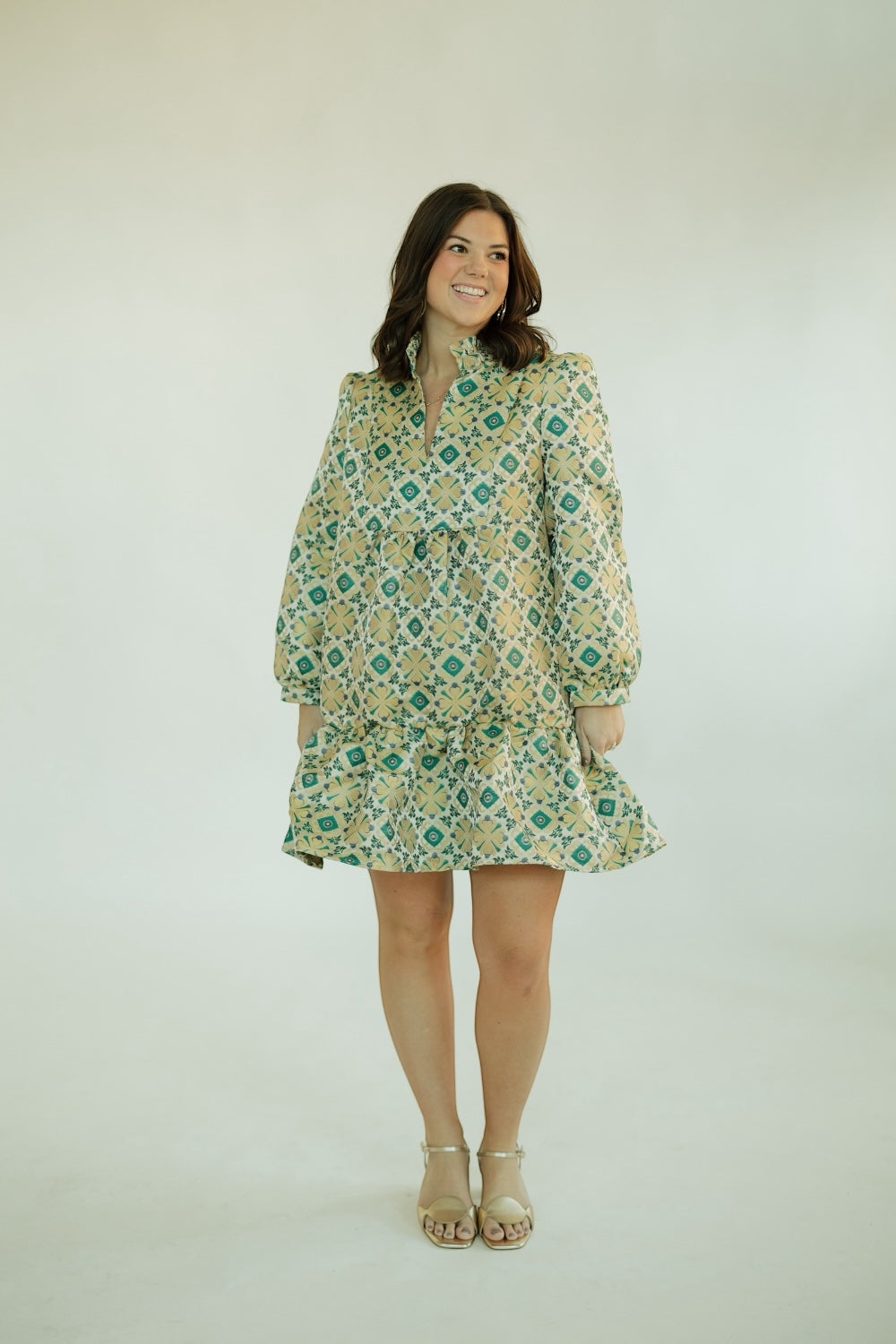 Claire Tile Jacquard Mini Dress