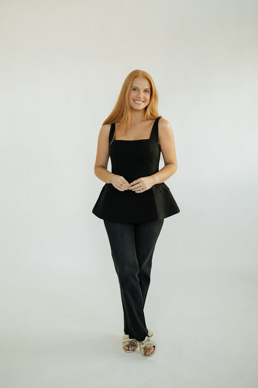 MiraBell Black Ponte Tank Top