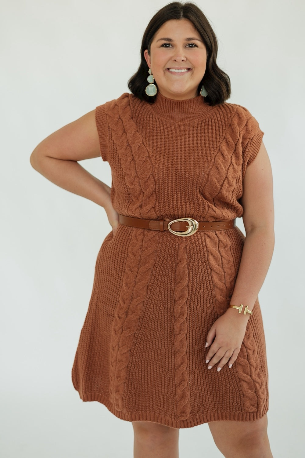 Rust Oversized Sweater Dress (S-3XL)