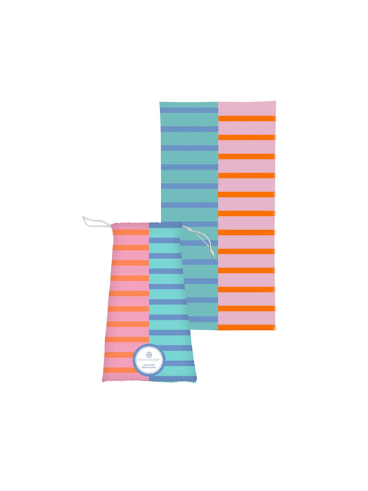 Colorblock Bach Towels in Pink & Teal