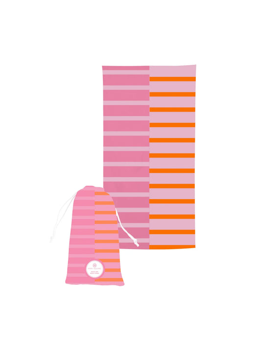 Colorblock Beach Towel in Pink & Orange