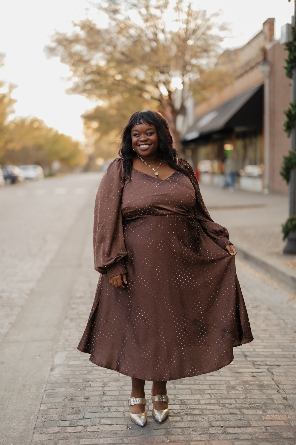 Elaine Brown Embellished Midi Dress (S-3XL)