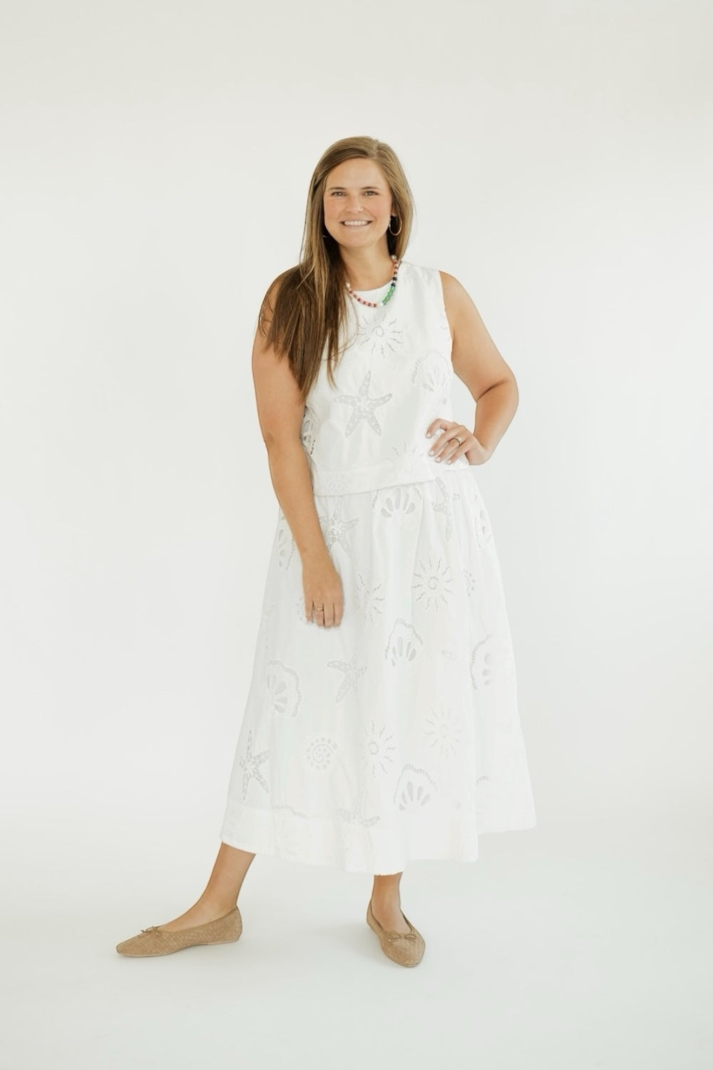 Beachy White Eyelet Tank Top (XS-XL)